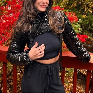 Kaylee’s Kollection Shiny Black Puffer Jacket Size SMALL